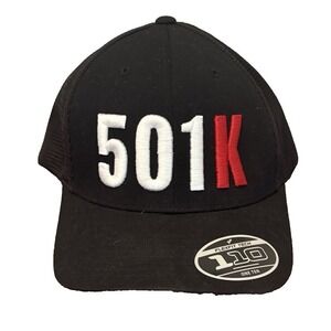 "501K"‎ Embroidered Hat Logo Black FlexFit 110 Mesh Adjustable NEW